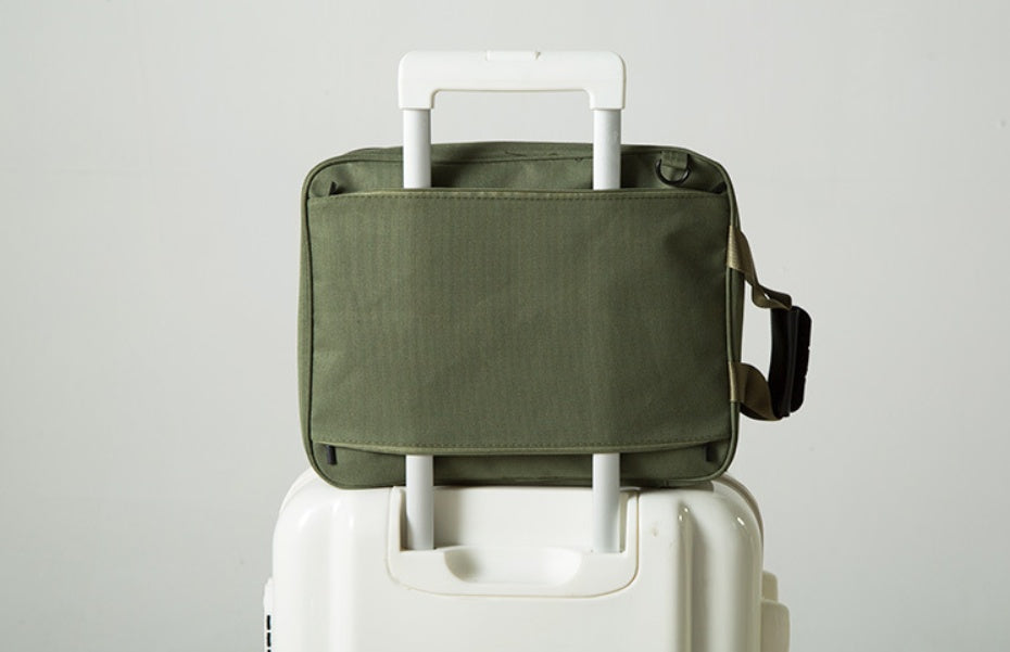 Cube Cotton Travel Bag – Black & Army Green | Multipurpose Makeup, Toiletry & Clothing Storage