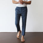 Men’s Cotton Linen Straight-Leg Trousers – Lightweight Summer Casual Pants