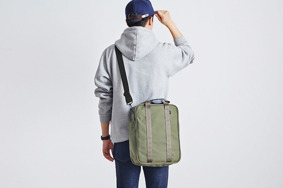 Cube Cotton Travel Bag – Black & Army Green | Multipurpose Makeup, Toiletry & Clothing Storage