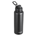40 oz Insulated Stainless Steel Water Bottle – Wide Mouth, Leakproof, Reusable (Black)