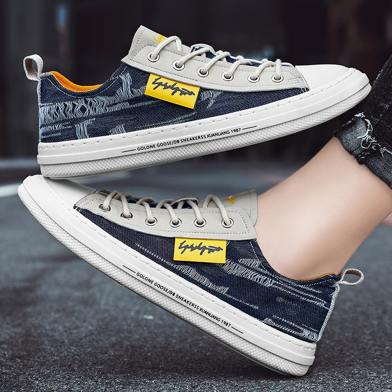 Men’s Canvas Low-Top Sneakers – Lightweight Breathable Casual Shoes for Summer