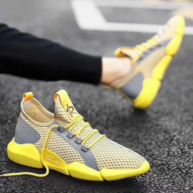 Men’s Breathable Sports Sneakers – Casual Lace-Up Lightweight Running Shoes