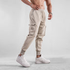 Men’s Cargo Jogger Pants with Ankle Tie – Multi-Pocket Cotton Sports Trousers for Leisure & Streetwear