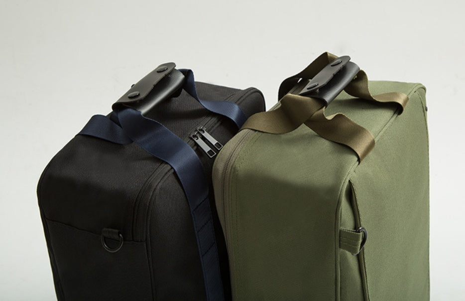 Cube Cotton Travel Bag – Black & Army Green | Multipurpose Makeup, Toiletry & Clothing Storage