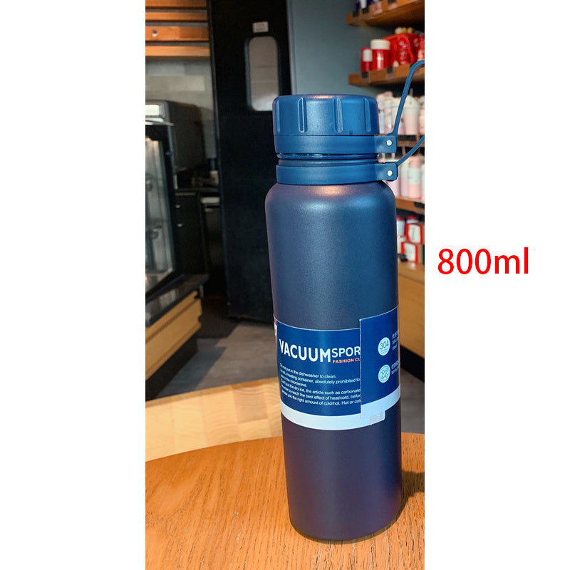 Outdoor Stainless Steel Sports Water Bottle – Portable Vacuum Insulated Flask, Large Capacity (650ml/800ml), Keeps Drinks Hot & Cold