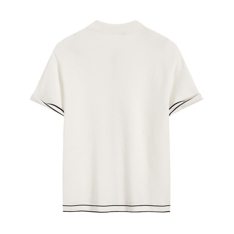 Women’s Short Sleeve Contrast Lapel Cardigan – Old Money Style Lightweight All-Match Top