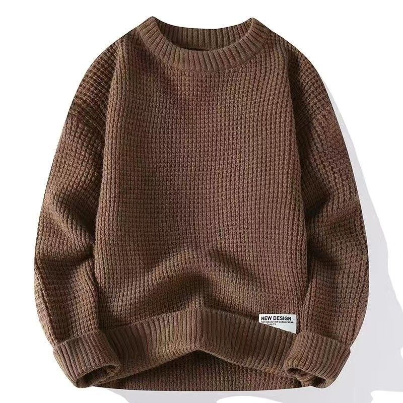 Men’s Loose Fit Pullover Sweater – Soft Rabbit Fur Blend, No-Pilling, Autumn & Winter Youth Fashion