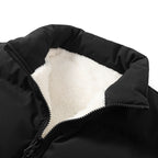 Men’s Winter Jacket with Lambswool Lining – Stand-Up Collar Cotton-Padded Coat (Sizes L–8XL)