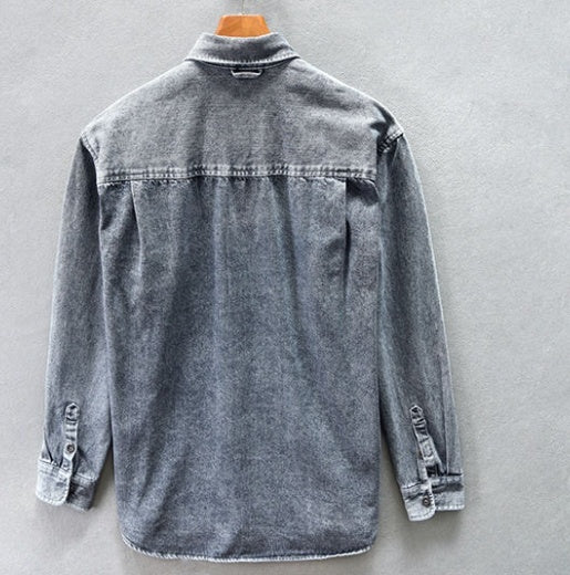 Men’s Cowboy Shirt – Western Long Sleeve Button-Up for Autumn & Winter, Casual Outdoor Work Shirt