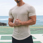Men’s Solid Color Loose Fit Short Sleeve T-Shirt – Casual Cotton Blend Summer Top