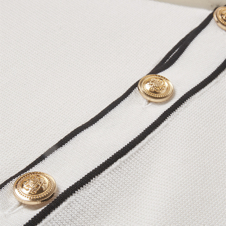 Women’s Short Sleeve Contrast Lapel Cardigan – Old Money Style Lightweight All-Match Top