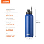 40 oz Insulated Stainless Steel Water Bottle – Wide Mouth, Leakproof, Double Wall Vacuum, BPA-Free – Blue