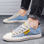Men’s Youth Casual Sneakers – Trendy Denim Low-Top Sports Shoes with Rubber Sole
