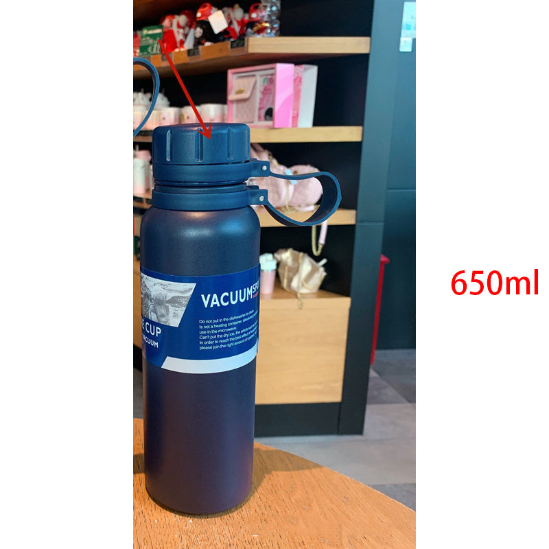 Outdoor Stainless Steel Sports Water Bottle – Portable Vacuum Insulated Flask, Large Capacity (650ml/800ml), Keeps Drinks Hot & Cold
