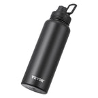 40 oz Insulated Stainless Steel Water Bottle – Wide Mouth, Leakproof, Reusable (Black)