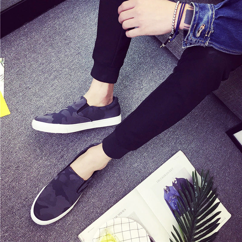 Men’s Camouflage Slip-On Canvas Sneakers – Lightweight Breathable Casual Shoes