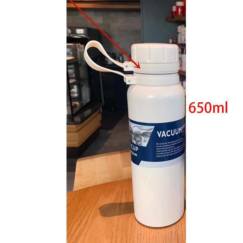 Outdoor Stainless Steel Sports Water Bottle – Portable Vacuum Insulated Flask, Large Capacity (650ml/800ml), Keeps Drinks Hot & Cold