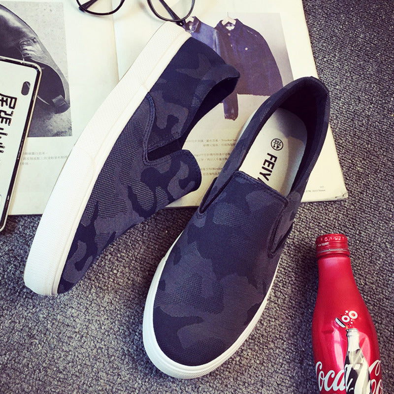 Men’s Camouflage Slip-On Canvas Sneakers – Lightweight Breathable Casual Shoes