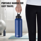 40 oz Insulated Stainless Steel Water Bottle – Wide Mouth, Leakproof, Double Wall Vacuum, BPA-Free – Blue
