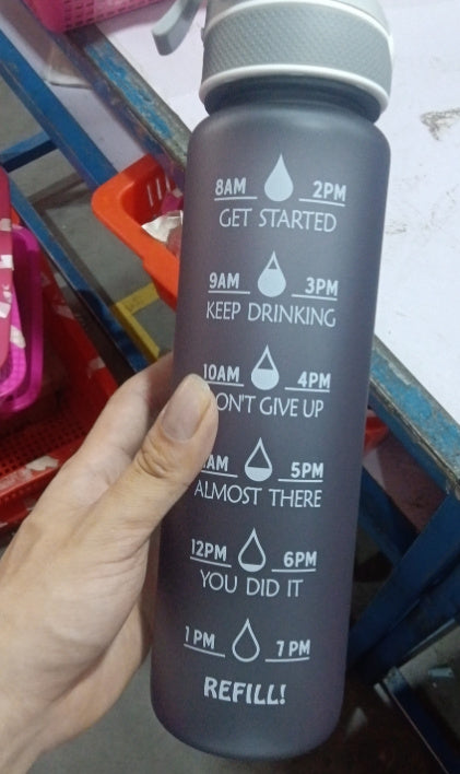 32oz Tritan Sports Water Bottle with Straw & Spray – Time Marker, Leakproof, Reusable, BPA-Free