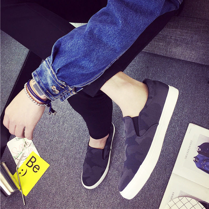 Men’s Camouflage Slip-On Canvas Sneakers – Lightweight Breathable Casual Shoes
