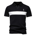Men’s Embroidered Deer Polo Shirt – Classic Lapel Short Sleeve T-Shirt (S–XXL)