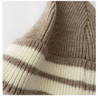 Unisex Striped Knitted Beanie – Warm Winter Wool-Look Hat for Men & Women