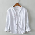 Men’s Long Sleeve Linen Shirt – Classic Casual Button-Up, Breathable Summer Top
