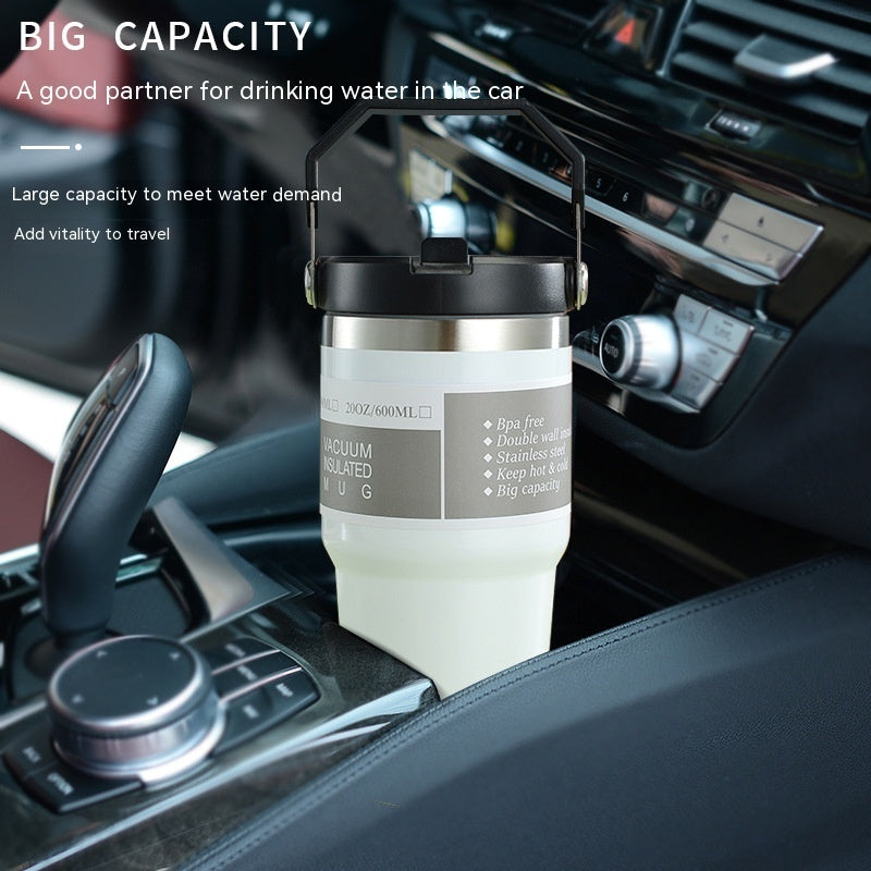 30 oz Stainless Steel Insulated Travel Tumbler – Double Wall Coffee Mug with Handle, Lid & Vacuum Seal