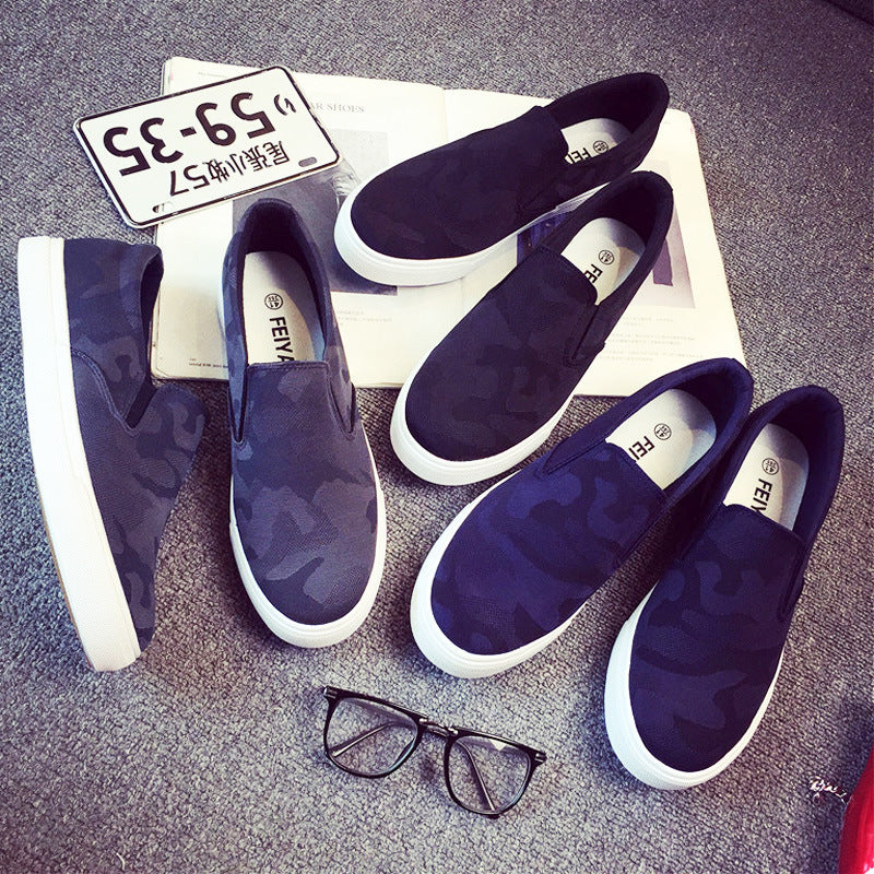 Men’s Camouflage Slip-On Canvas Sneakers – Lightweight Breathable Casual Shoes