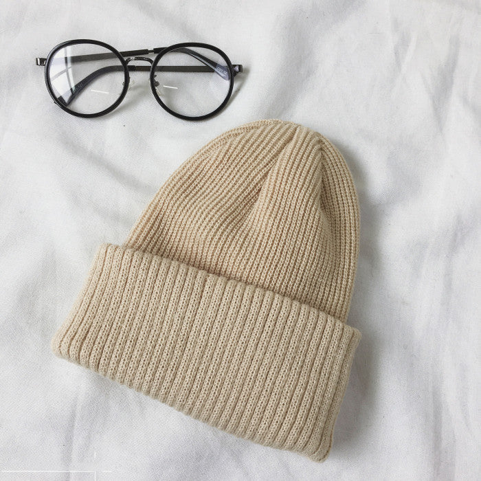 Unisex Wool Knitted Winter Hat – Warm Solid Color Beanie for Men & Women