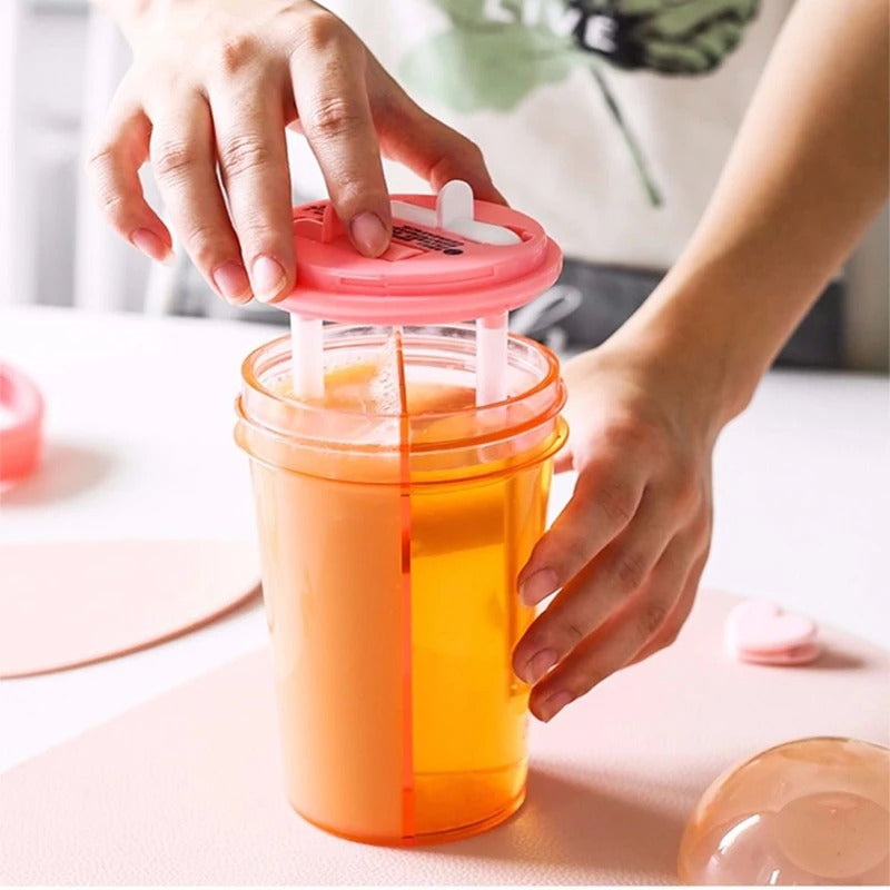 Double Tube Water Bottle – Leakproof BPA-Free Sports Bottle, 420ml/600ml – Gym, Hiking, Cycling