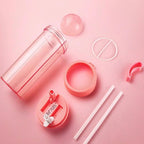 Double Tube Water Bottle – Leakproof BPA-Free Sports Bottle, 420ml/600ml – Gym, Hiking, Cycling